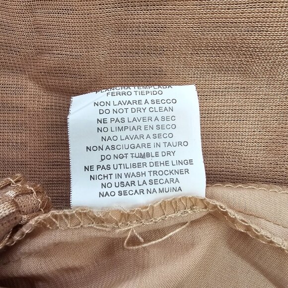 Cap Sleeve Short Fit & Flare Sleeve Mini Dress with Bow S-M, Gold Beige - Picture 11 of 11